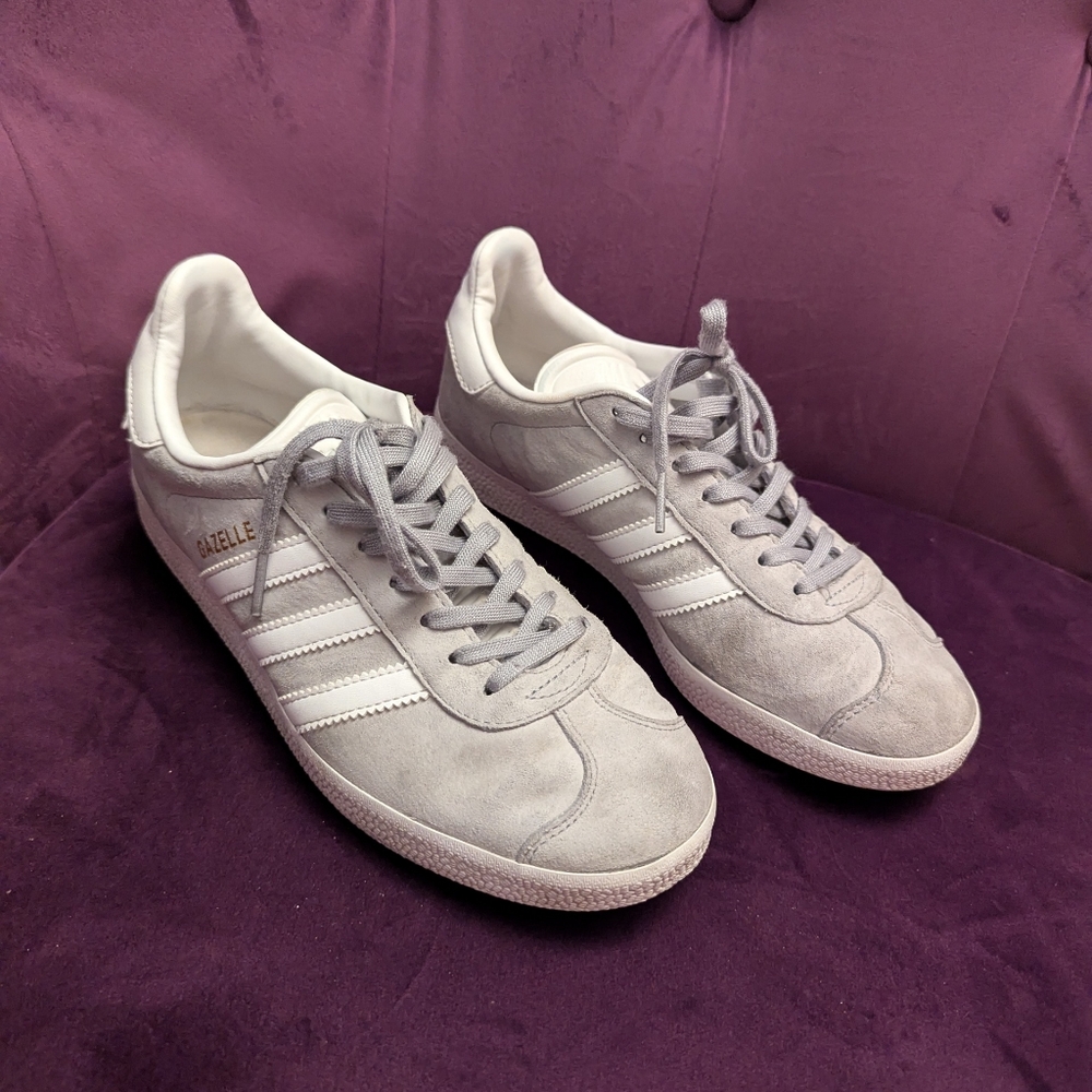 Adidas Light Gray Gazelle Sneakers 7